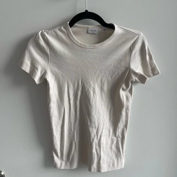 Aritzia Babaton Cream Short Sleeve T-Shirt - Picture 1 of 4